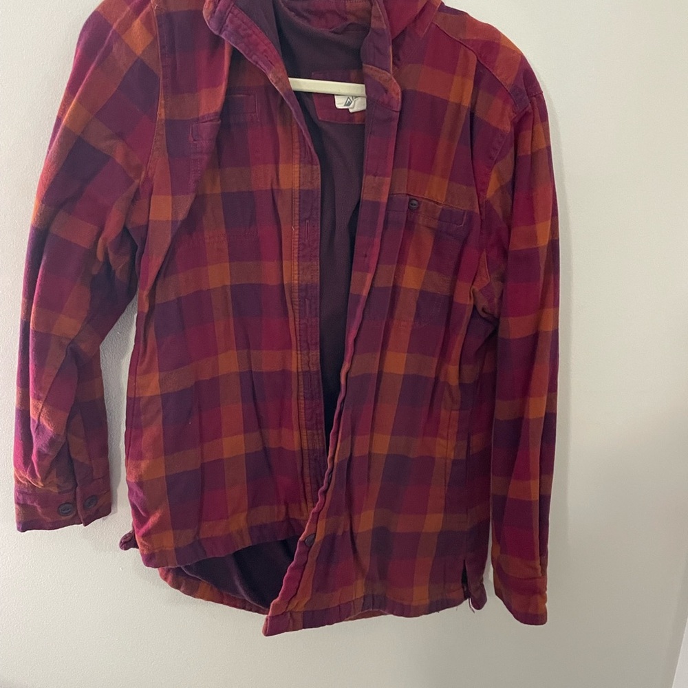 Cozy Plaid Hoodie in Red and Orange